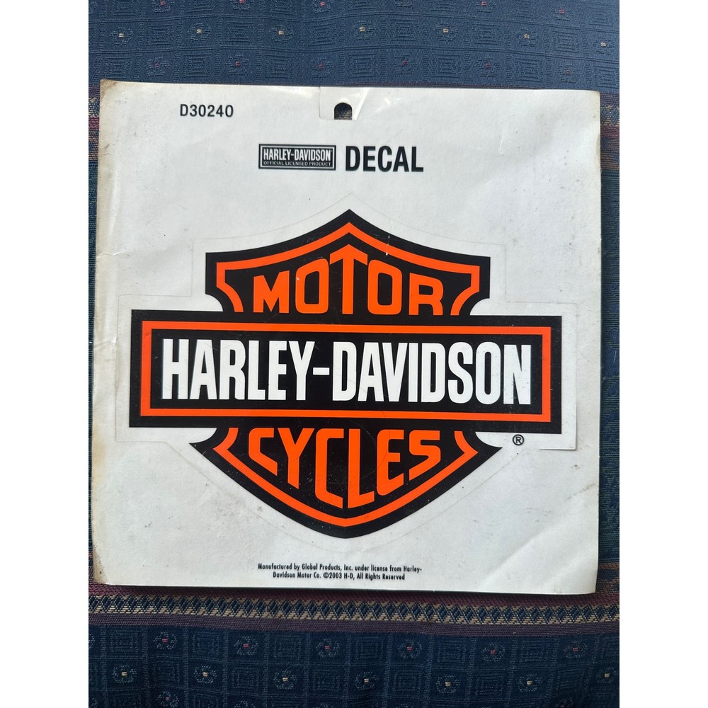 Harley-Davidson Bar & Shield Decal Large 2003 Vintage Sticker Orange Black